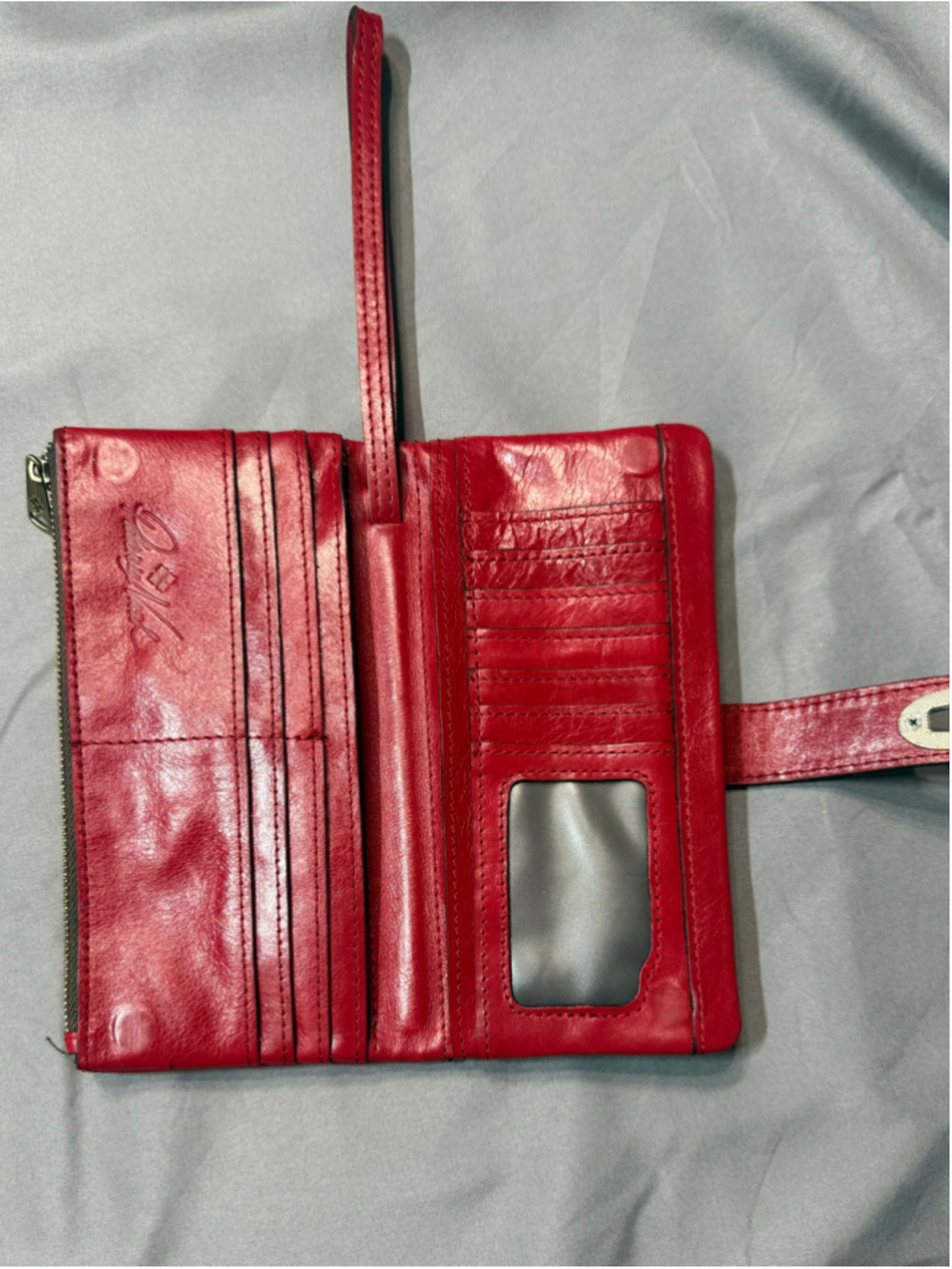 Women's Patricia Nash Annesley Leather wristlet Wallet One Size Red Blue - Picture 5 of 8